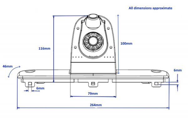 Dual lens brake light reversing camera for Fiat Ducato plus mirror monitor